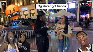 Telling girls I need your number or my sister gone beat Yo Ass! Prank (must watch)