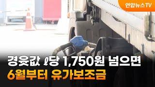 6월부터 경윳값 ℓ당 1,750원 넘으면 유가보조금 / 연합뉴스TV (YonhapnewsTV)