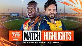 Abu Dhabi T10 2024 I Match 13 Highlights_ Delhi Bulls vs Ajman Bolts _ Season 8