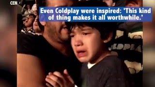 Autistic boy cries of joy at Coldplay's concert