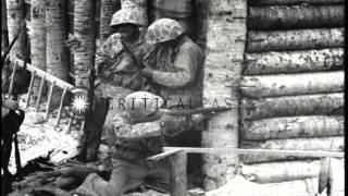 War scenes during Battle of Tarawa, World War II. HD Stock Footage