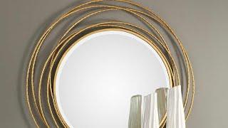 Golden Swirl Metal Wall Decorative Mirror - YF Decor