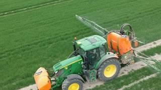 Spraying with Amazone sprayer