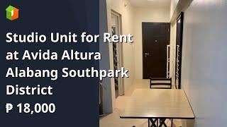 Studio Unit for Rent at Avida Altura Alabang Southpark District