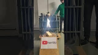 Electrical Campfire High Voltage 3 phase Jacobs Ladder Arcs #shorts #highvoltage #shortcircuit