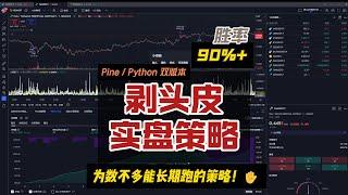 胜率90%+，粉丝付费让写的剥头皮策略公开给大家用，1m周期，pine/python双版本，可能这是你为数不多