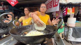 Madhura ji from Kolhapur Serves Biggest Sabudana Vada | Indian Street Food