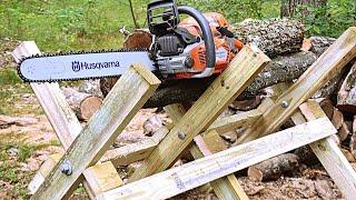 Build your own portable folding sawbuck for firewood