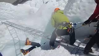 Everest Crevasse Fall & Emergency Rescue