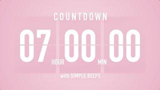 7 Hours Countdown Flip Clock Timer / Simple Beeps 