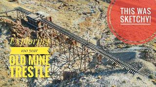 This was sketchy! Crossing a 100 year old mining trestle in the middle of the Nevada desert.