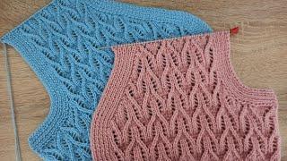 Yelek Kol ve Yaka Kesimi /Başaklar Yelek Modelleri/️ Knitting Patterns /Strickmuster