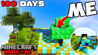 I Survived 100 Days in Middle of the 16X16 SKYBLOCK In Minecraft Survival (Hindi)