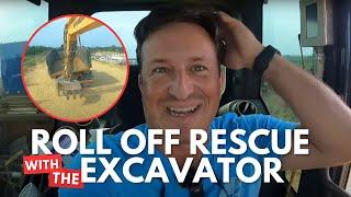 Roll Off Rescue with the Hyundai Excavator