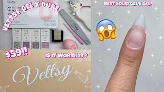 TRYING A GEL X DUPE KIT | VETTSY GEL TIP STARTER KIT + SOLID GLUE GEL | GINGERBREAD NAIL ART