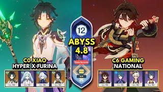 C0 Xiao Hyper x Furina & C6 Gaming National | Spiral Abyss 4.8 Floor 12 9 Stars | Genshin Impact 4.8