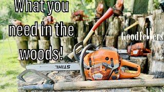 What a logger needs in the woods! Logging truck setup. Husqvarna chainsaws and everything you need!!