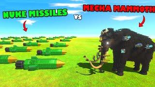 999 NUKE MISSILES vs MECHA MAMMOTH in Animal Revolt Battle Simulator | AMAAN-T GAMING