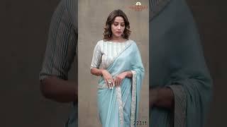 Comely Satin Cadet Blue Saree