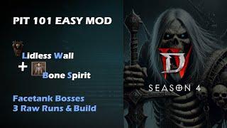 The Unkillable Necro (Lidless Wall + Bone Spirit, 3 Uncut Pit 101 Runs) | Diablo 4 Season 4