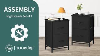 ️Yoobure Nightstand Set of 2 with 2 Fabric Drawers, Bedside Tables for Bedroom Assembly Video