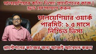 ১ মাসে ১০০% নিশ্চিত মালয়েশিয়ার কলিং ভিসা! প্লান্টেশনের কাজ | দ্রুত যোগাযোগ করুন