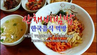 산채비빔밥 (한국음식먹방)Wild vegetable bibimbap (Korean food mukbang)