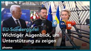 Antonio Costa. Volodymyr Selenskyj und Ursula von der Leyen beim EU-Sondergipfel am 06.03.2025