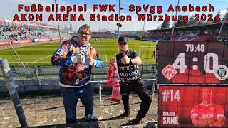 Fußballspiel FWK - SpVgg Ansbach in der AKON ARENA Stadion in Würzburg 2024 mit Justus und Sebastian