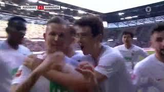 Jonathan Schmid free kick goal. Augsburg vs Hannover 3-1