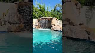 At All Custom Pools, our goal is to build you your dream backyard oasis. Natural rock waterfall pool