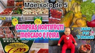 COMPRAS HORTIFRUTI MERCADO|VALOR TOTAL|FIZ BOLO DE CHOCOLATE COM MORANGO