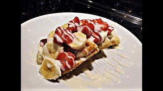  Belgian Waffles Cream Cheese, Strawberries And Bananas‼️ #amazing #koolzone #shorts #showcase