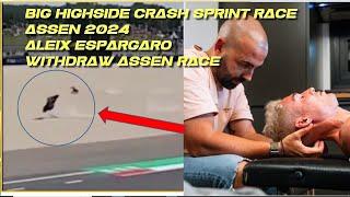 Marc Marquez and Aleix Espargarao crash out adn DNF Sprint Race Assen 2024
