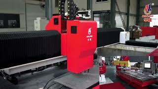 Hualong CNC bridge saw and CNC edge polishing machine for countertop processing automatic line