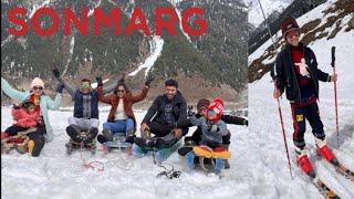 Sonmarg in March| Day4 Kashmir trip | Thajiwas glacier  with kids |Sledge and skiing| earthquake