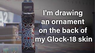 Drawing a Kazakh ornament on a Glock-18 Counter Strike 2