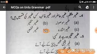MCQs  on Urdu grammar (اردو قواعد معروضی سوالات) for MANUU, JMI and other competitives Exams.
