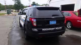 Rockport police cruiser lights