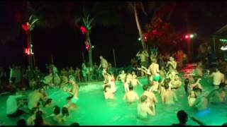 Pool party at coral bungalows Koh PhaNgan Thailand