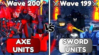 SWORD UNITS TEAM vs AXE UNITS TEAMENDLESS MODE | Toilet Tower Defense