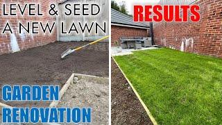 How to LEVEL and SEED a NEW LAWN from Scratch - Start to Finish!