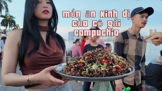 Campuchia cô gái xinh đẹp - bán côn trùng món ăn yêu thích của người Campuchia