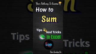How to sum in excel tips and tricks  #exceltips #tutorial #shortvideo