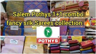 Salem Pothys 1+1 combo Fancy silk sarees collection in Tamil l silk Saree collection 2pcs combo