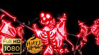 HALLOWEEN PARTY BACKGROUND - Dancing Skeletons. Ghost. Scary Video. Halloween Loop Video (No Sounds)