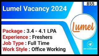 Lumel Vacancy 2024 | Fresher Jobs | QA Analyst Job | MNC Company Jobs