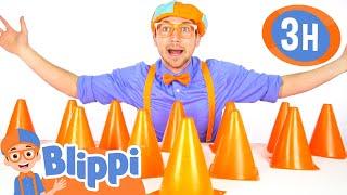 Blippi Plays with Construction Cones!! | Blippi - Kids Playground | Educational Videos for Kids