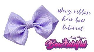 Wavy ribbon hair bow tutorial only using 2 small pieces of ribbon! / how to make hair bows