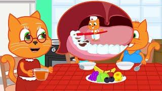 Cats Family in English - Vacation with grandma Cartoon for Kids